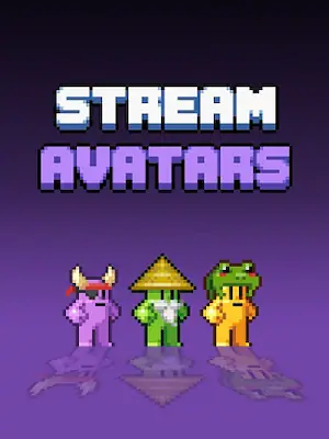 Pixel avatars lined up along the bottom of a stream